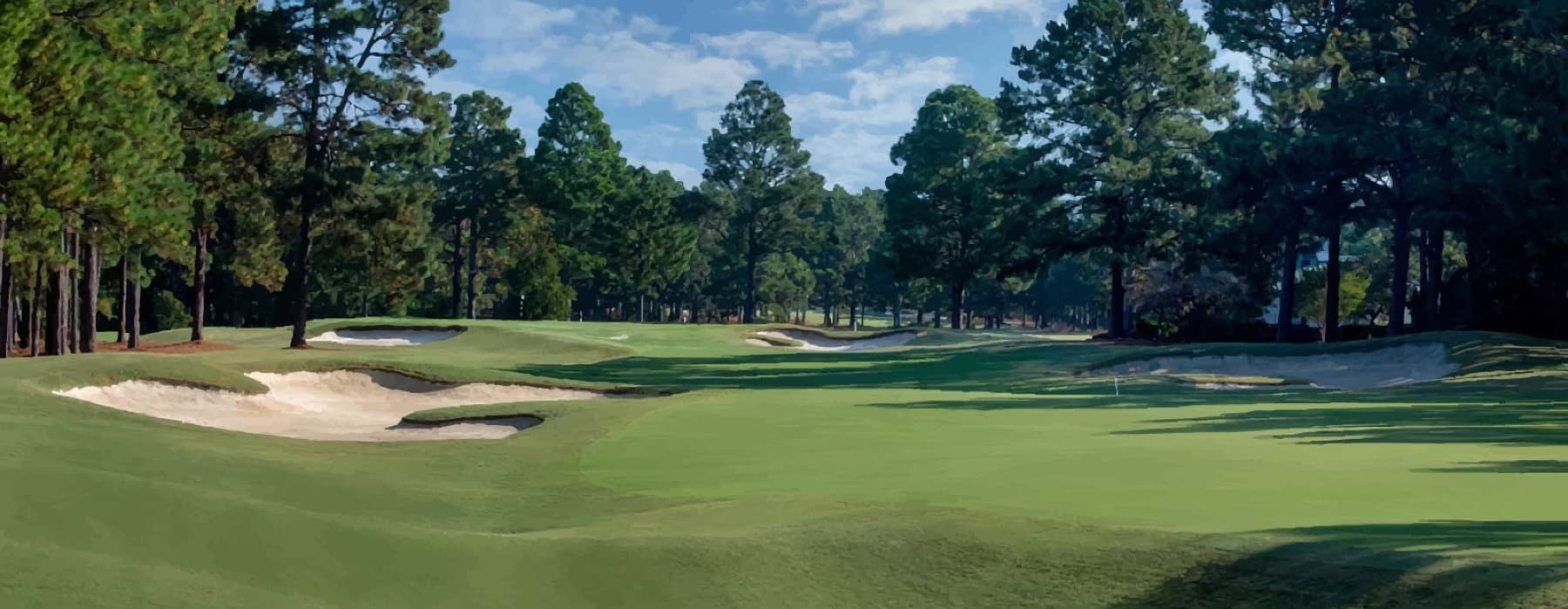 Staggered bunkers along Pinehurst No. 6