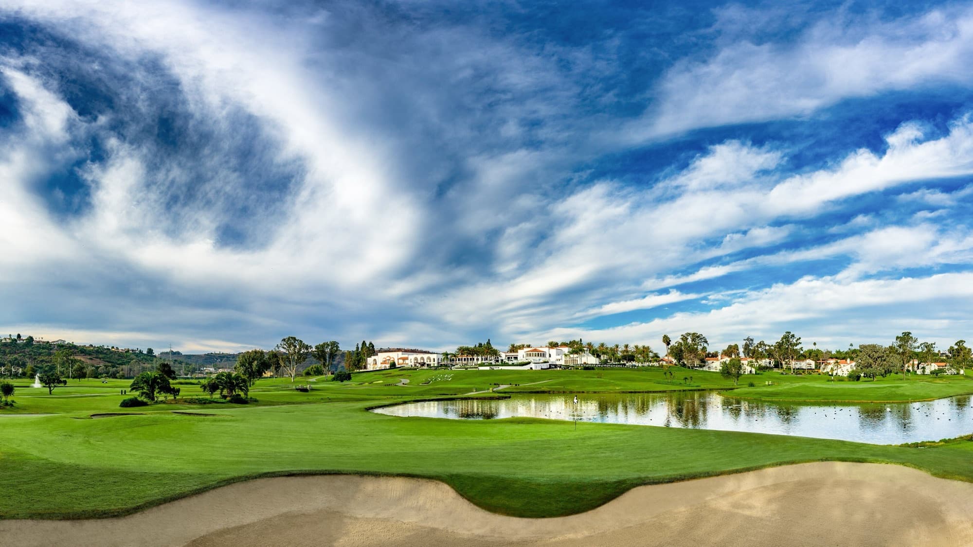 the North Course finish below the La Costa clubhouse