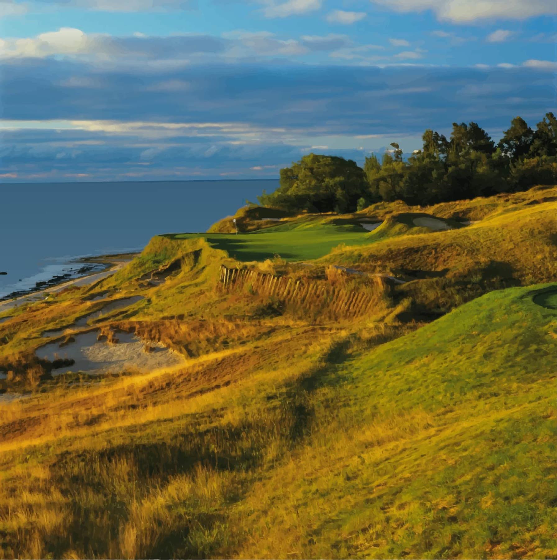 A Straits green on the bluffs of Lake Michigan