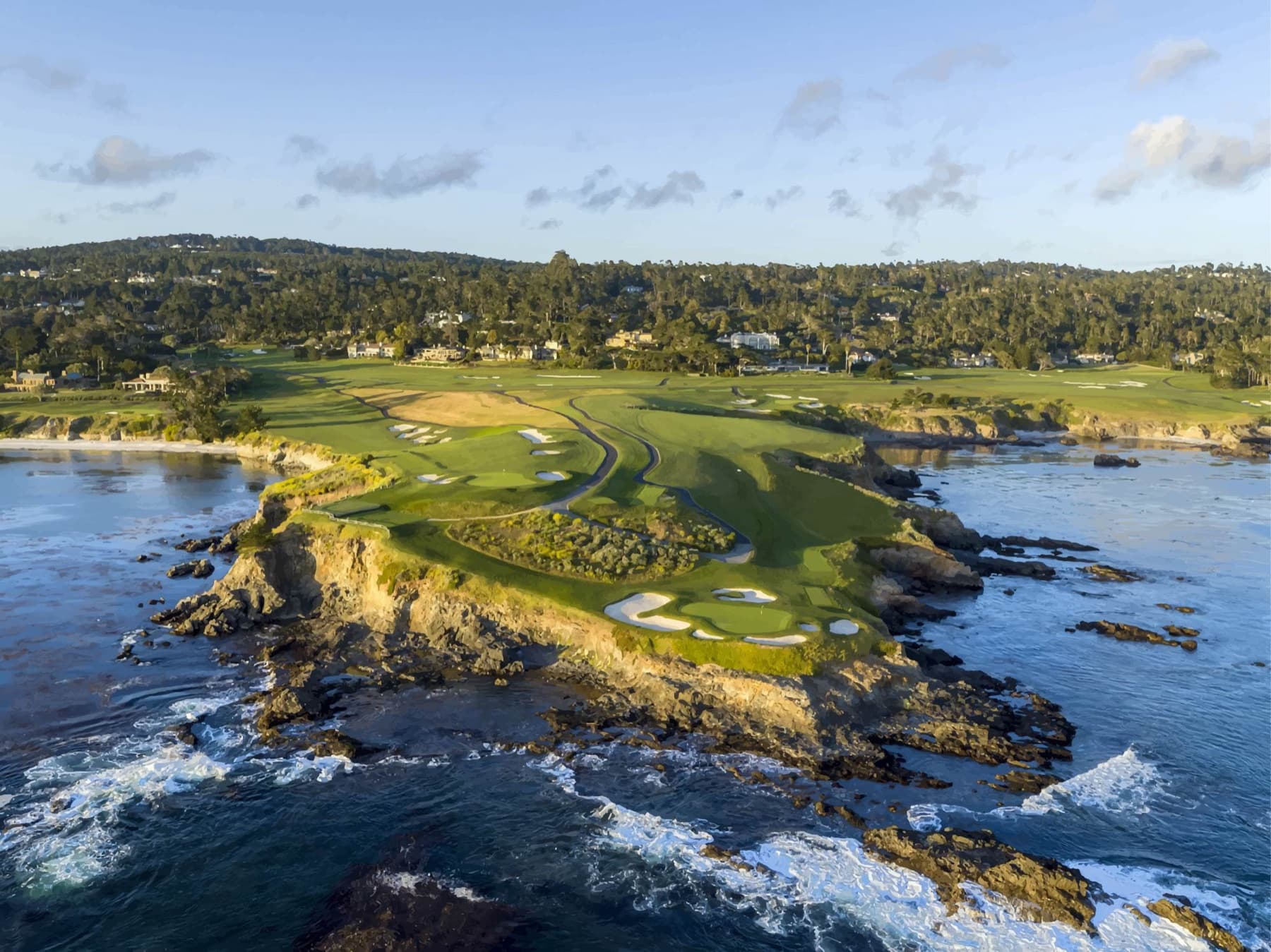 the seventh's rocky headland from the air