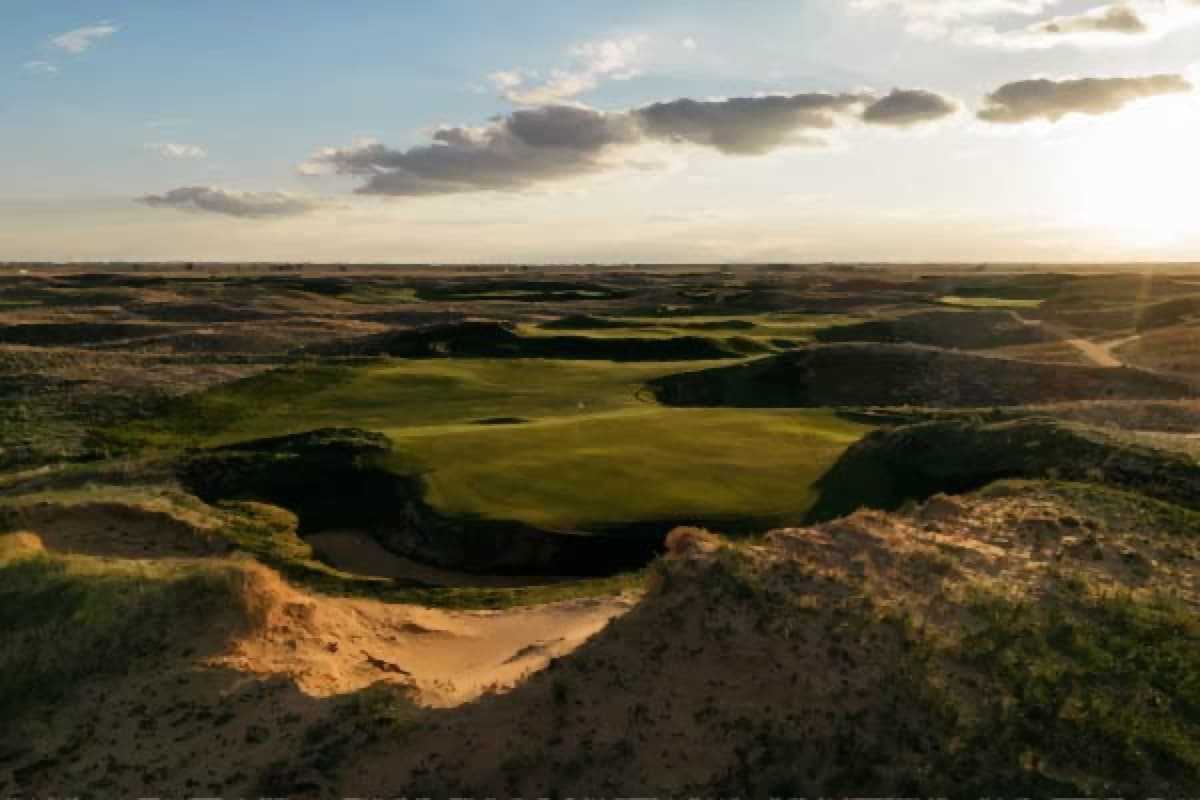 prairie dunes glowing at sundown